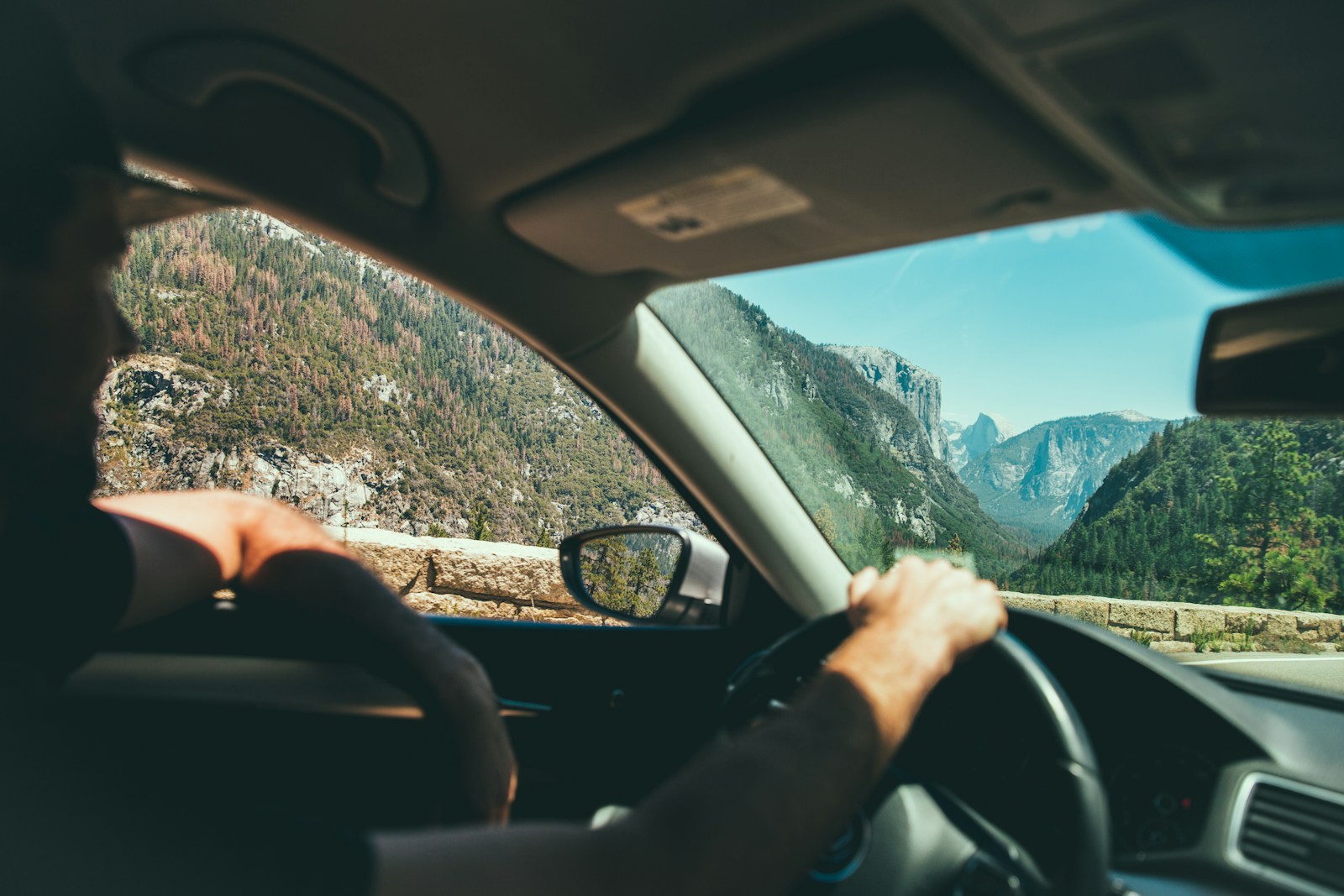 smiling man while driving, auto